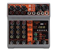 K-mxerpro 5 Channel Professional Audio Mixer Console Sound Board with 48V Phantom Power,USB Audio Interface for Live Show,Streaming Recording Music Stage Karaoke