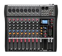 K-mxerpro 8 Channel Professional Audio Mixer Console Sound Board with 48V Phantom Power,USB Audio Interface for Live Show,Streaming Recording Music Stage Karaoke