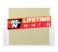 K&N 14X14X1 HVAC Furnace Air Filter, Lasts a Lifetime, Washable, Merv 11, the Last HVAC Filter You Will Ever Buy, Breathe Safely at Home or in the Office, HVC-11414