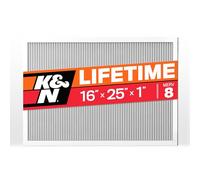 K&N 16X25X1 HVAC Furnace Air Filter, Lasts a Lifetime, Washable, Merv 8, the Last HVAC Filter You Will Ever Buy, Breathe Safely at Home or in the Office, HVC-8-11625