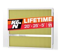 K&N 20X25X5 HVAC Furnace Air Filter, Lasts a Lifetime, Washable, Merv 11, the Last HVAC Filter You Will Ever Buy, Breathe Safely at Home or in the Office, HVC-52025