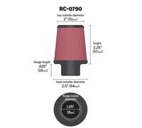 K&N Engineering Air Filter RC-0790 - Universal Round Conical Chrome for Car & Motorcycle