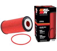 K&N Oil Filter - High Performance-Series compatible with: Audi, Volkswagen, Porsche (HP-7038), Red