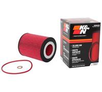 K&N Oil filter - High Performance-Series compatible with BMW, Ford, Landrover, Volvo (HP-7007), Red