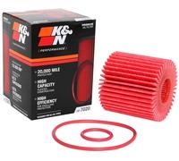 K&N Oil Filter - High Performance-Series compatible with Lexus, Lotus, Scion, Toyota (HP-7020), Red