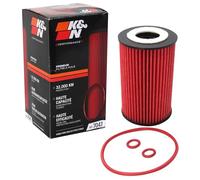 K&N Oil Filter - High Performance-Series compatible with Volkswagen, Audi, Seat, Skoda (HP-7047), Red