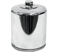 K&N Powersports Oil Filter - Spin-On Chrome 76x98mm compatible with Harley Davidson (KN-174C)
