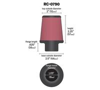 K&N Power Air Filter For Motorcycles WIDE 35-36MM RC-0790