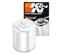 K&N Powersports Oil Filter - Spin-On Chrome 76x98mm compatible with Harley Davidson (KN-174C)