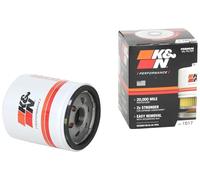K&N Oil Filter - Spin-On 76x95mm compatible with Chrysler, Dodge, Jeep, Alfa Romeo, Buick, Chevrolet, GMC, Freightliner, Fiat, Isuzu, Holden (HP-1017), Weiß