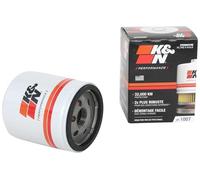 K&N Oil Filter - Spin-On 76x95mm compatible with Chevrolet, GMC, Cadillac, Isuzu, Pontiac, Toyota, Jeep (HP-1007) , White
