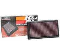 K&N Replacement air filter compatible with Citroën C4 Picasso/C5 aircross/Jumpy/Spacetourer & Peugeot 308/3008/508/5008/Expert/Traveller & Toyota ProAce 2.0 Diesel 2015- (33-3122), Red