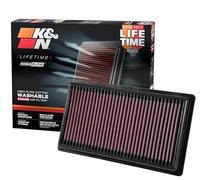 K&N 33-3080 High Flow Replacement Air Filter - Washable and Reusable
