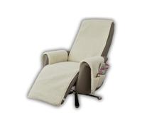 K. & N. Schurwolle Shaving wool chair protector with armrest and long foot, nature