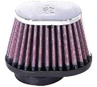 K&N Universal Clamp-On Air Filter: High Performance, Premium, Washable, Replacement Filter: Flange Diameter: 2 In, Filter Height: 2.75 In, Flange Length: 0.625 In, Shape: Oval Straight, RC-1820