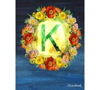 K Notebook: Me and Watercolor - Monogram K, Personalize Letter K, Initial Letter K - Ruled Notebook - (8.5 x 11 inches) Large - 110 Pages