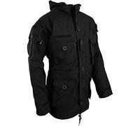 SAS Style Assault Jacket Black Rip-Stop Military Coat (Medium)