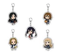 K on Acrylic Keychain K-ON!Character Figure Hirasawa Yui,Akiyama Mio,Tainaka Ritsu,Kotobuki Tsumugi,Nakano Azusa Acrylic Keyring Anime Cosplay Party Accessories 5 Pcs Set
