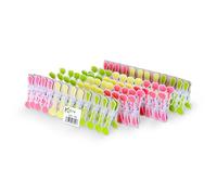 K-ONE 48 Pieces Strong Clothes Pegs for Laundry Washing Line | Airer Clips Grip Dry Garden | Laundry Pegs for Strong Windproof Supplies Soft Rubber Grip Pegs (Multiple Colours)
