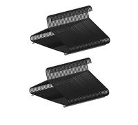 K-ONE Adult Black Coat Hangers Strong Plastic Clothes with Suit Trouser Bar and Lips (37cm Wide) (50 Pack)