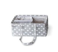 K-One Baby Nappy Caddy Organizer With 3 Removable Compartment for New Born Infant Nursery| Portable & Foldable Car Organizer | Diaper Wipes Storage Box (Grey)