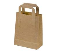 K-One Brown Kraft Craft Paper SOS Carrier Bags Choose Size and Quantity (100, Small 7"x3.5"x8.5" (WxDxH))