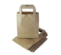 K-One Brown Kraft Craft Paper SOS Carrier Bags Choose Size and Quantity (50, Large 10"x5.5"x12.5" (WxDxH))