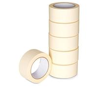 K-One Masking Tape | 48mm X 50m Rolls | Ideal for Painters, Decorators Professional & DIY Use | Painting Office, Home, Crafts & more (6 Rolls)