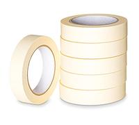 K-One Pack of 6 Masking Tape | 24mm X 50m Rolls | Ideal for Painters, Decorators Professional & DIY Use | Painting Office, Home, Crafts & more