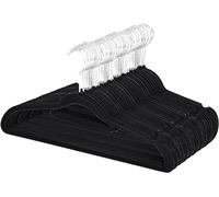 K-ONE Set of 50 Velvet Hangers Non-Slip Strong High Standard 360 Degree Swivel Hooks Space Saving Ultra Thin-coat/Cloths/Shirts/Suits Hangers (Black pack of 50)