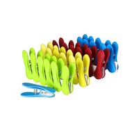 K-ONE Strong Clothes Pegs for Laundry Washing Line | Airer Clips Grip Dry Garden | Laundry Pegs for Strong Windproof Supplies Soft Rubber Grip Pegs (Multiple Colours) (Pack of 24)