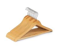 K-one Wooden Coat Clothes Hanger Garment Strong Natural Wood Wardrobe Hanger (10pack)