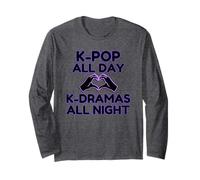 K-pop All Day K-Dramas at Night Korean Heart Hands Long Sleeve T-Shirt