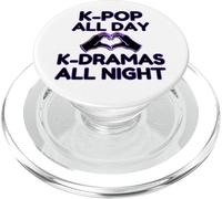 K-pop All Day K-Dramas At Night Korean Heart Hands PopSockets PopGrip for MagSafe