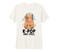 K-Pop and Chill Capybara Korean Music K Pop Premium T-Shirt