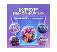 K-POP Badges Pack of 5 Huntrix Badges | Pins with Rumi, Mira, Zoey and Derpy The Mascot Tiger | 38mm and 25mm Buttons with Safety Pin