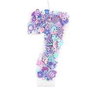 K pop Birthday Number Candles,Glitter Purple Cake Candle,Girls 7th Birthday Decorations,Purple Number 7 Candle Cake Decorations for Kpop Theme Party Supplies,Anniversaries and Celebrations