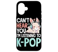 K-Pop Bunny Listening To Korean Pop Cute Headphones Case for iPhone 16