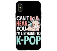 K-Pop Bunny Listening To Korean Pop Cute Headphones Case for iPhone X/XS