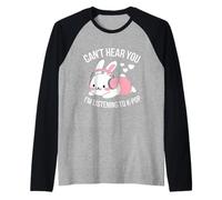 K-Pop Can't Hear You I'm Listening Kpop Lover Kawaii K-Pop Raglan Baseball Tee