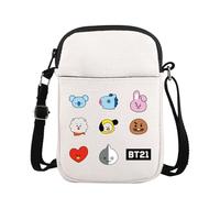 K-pop Characters Crossbody Bag K-pop Team Gift for Fans Singer Fan Gift B-T Inspired Zipper Crossbody Bag (CB, BT HCB-PY2)