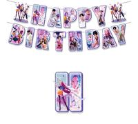 K_pop D-Demon H-Hunters Birthday Decorations Huntrix Party Decoration Huntr/X Figure Printed Cake Topper Cupcake Toppers Banner Balloons Party Decorations Supplies for Kids(A-5, One Size)