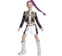 K Pop D-Demon H-Hunters Costume Ru mi Zo ey Cosplay Costume For Kids, Hunters Pop Singers Ru mi Zo ey Idol Stage Role Play Halloween Party Carnival Outfits Halloween Dress Up For Women Girls (1, 150)