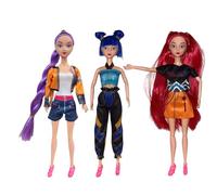 K-Pop D-Demon H-Hunters Doll, K-Pop Demon Hunter Girl Doll Toy Huntrix Rumi/Mira/Zoey Doll And Doll Clothing Accessories Fan Merch, Huntr/X Anime Doll 27 Cm Doll(D-3pc,One Size)