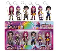 K-Pop D-Demon H-Hunters Figures, Cute Unique Funny Collectible Toy Model Set Anime Merch Statue for H-Hunters Fans, Christmas, Birthday Gifts (With key fob)