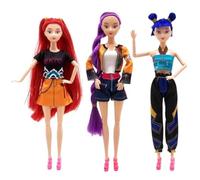 K-pop D-emon Hunters Doll - 29cm Anime Action Figure, Movie Character Rumi/Mira/Zoey Costume Doll Toys, Collectible Display Figure Dolls Set for Hunters Fans