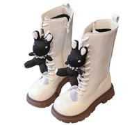 K-pop de-mon hun-ters boots, children, girls, lined wellington boots, classic winter boots, lace-up boots with side zips, warm plush high boots, autumn boots, 14, 10 UK Child
