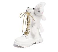 K-pop de-mon hun-ters boots, children, girls, lined wellington boots, classic winter boots, lace-up boots with side zips, warm plush high boots, autumn boots, 15, 12 UK Child