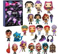 K Pop Deivel Hunters Advent Calendar, 24 Days of Surprises Countdown Calendars, Includes 24 3D Collectible Dolls Mini Figures Toys Keyring Ornaments, Christmas Decorations Gifts for Kids Adults (D1)