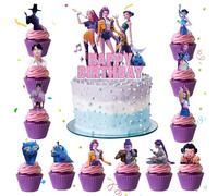 K-Pop Dem0n Hun-ters Cartoon Cake Toppers, 13 Pieces Cupcake Toppers by K-Pop Dem0n Hun-ters, Cake Decoration Cartoon Children's Birthday, Hunter Cupcake Toppers, for Decorating Cupcakes, Muffins